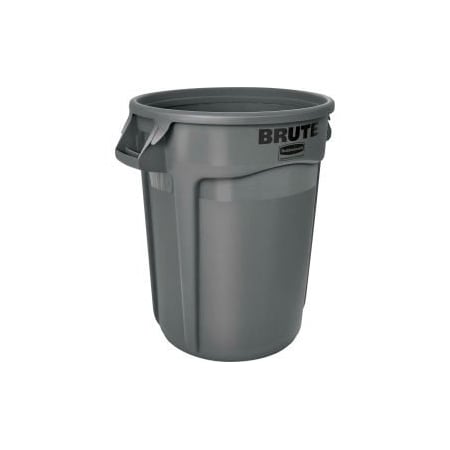 Rubbermaid Commercial Rubbermaid Brute 264360 Trash Container wVenting Channels, 44 Gallon Gray FG264360GRAY